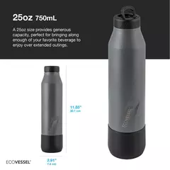 DECANTER TERMO ACERO INOXIDABLE CON VASO EXTRAIBLE GRAY 25oz/739ml