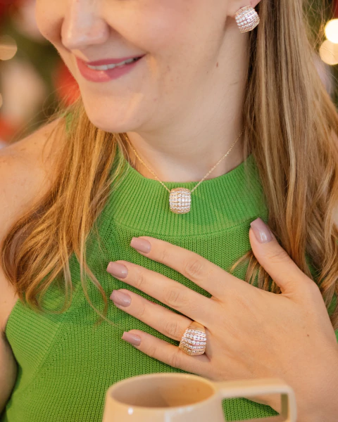 Colar Zircônias Cravejadas Dourado