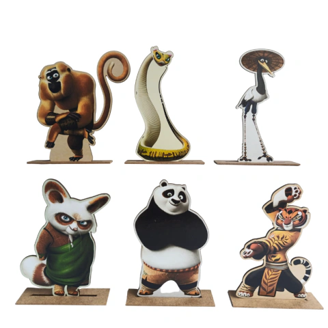 Kit Display de Mesa 6 Peças Para Festa Kung Fu Panda MDF