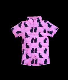 CAMISA CAT LOVER ROSA