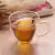 taza doble vidrio corazon
