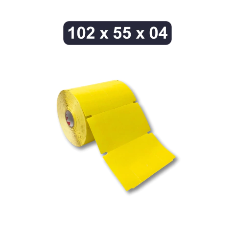 Etiqueta de Gôndola Amarela/Branca 102x55mm, 4 picotes - 30 metros