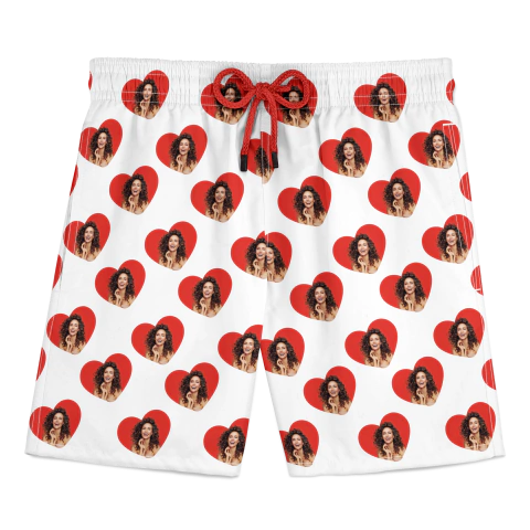 Short personalizado com foto no coração