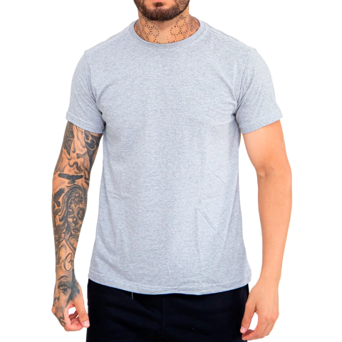 Camiseta Camisa Slim Masculina Cinza