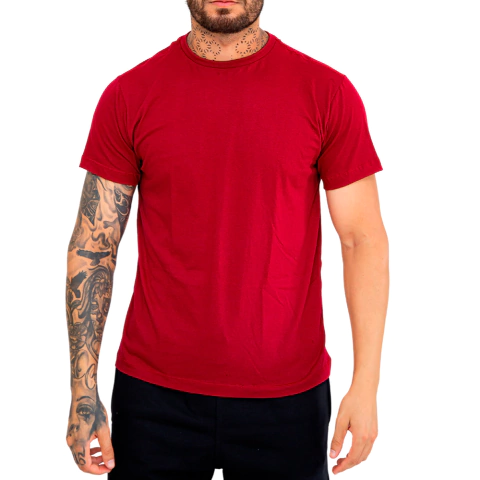 Camiseta Camisa Slim Masculina Bordô