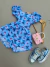 macaquinho infantil verão menina soltinho azul stitch