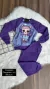conjunto personagens infantil menina LOL roxo tamanho 2