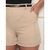 short alfaiataria feminino social bege com cinto tamanho GG