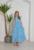 vestido infantil longo / midi borboleta azul verão menina alcinha babado estampado tamanho 4 e 6