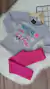Conjunto infantil menina inverno meia estação cinza blusa manga comprida + legging peluciada por dentro tamanho 8
