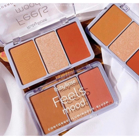 Trio Contorno Blush e Iluminador RubyRose