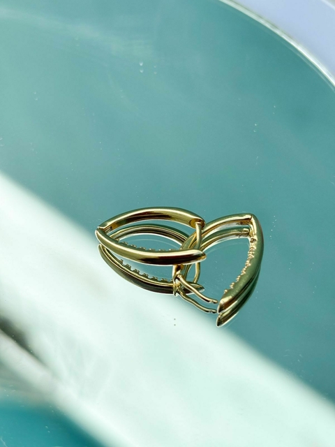 Brinco Argola Pinça Semi Joia Banhado 18 k
