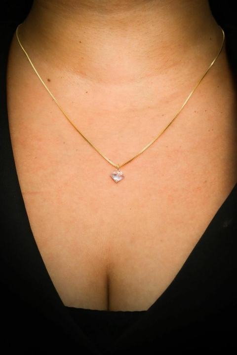 Colar Crystal Semi Joia Banhado 18 k