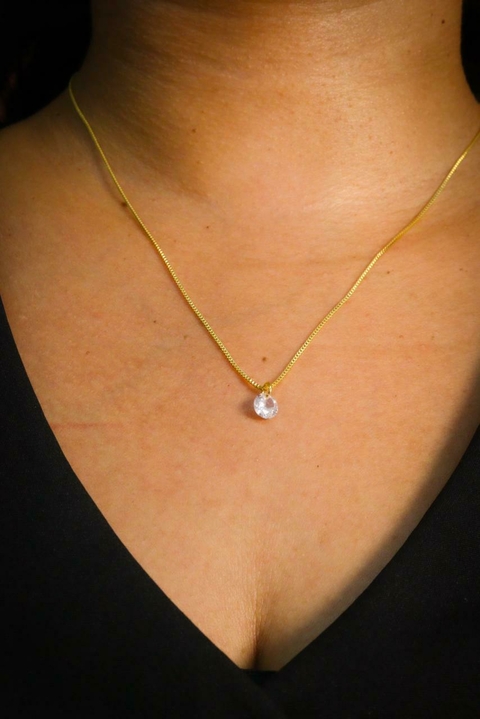 Colar Ponto de Luz Semi Joia Banhado 18 k