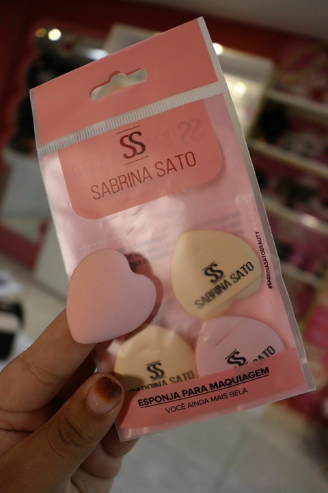Esponja Mini para Dedos Coração sabrina Sato