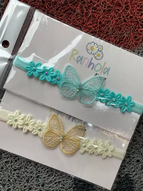 Faixa baby borboleta c\flores