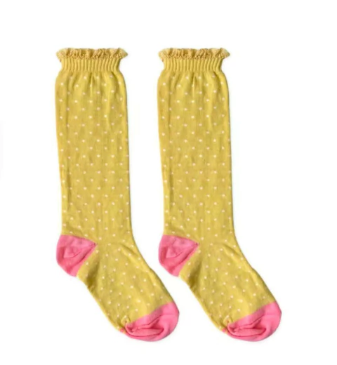 Meia bolinhas amarelo bb - comprar online