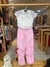 BLUSA CROPPED MC TOP E CALCA ROSA CLARO - comprar online
