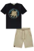 CAMISETA MC E BERMUDA PRETO - Aliceveste Kids