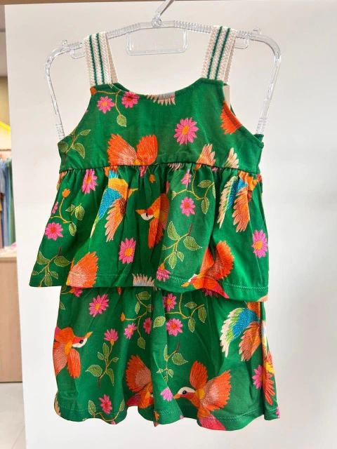 Conjunto Blusinha Alca Passaros - Verde - comprar online