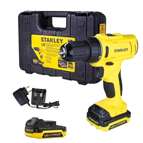 Furadeira Parafusadeira 3/8 à bateria 12 volts com 2 baterias e maleta - SCD121S2K Bivolt Stanley