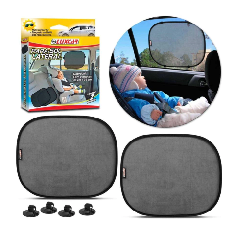 Quebra Sol - Para Sol Lateral Automotivo - 2 Unidades LuxCar - Dobrável, Com Ventosas