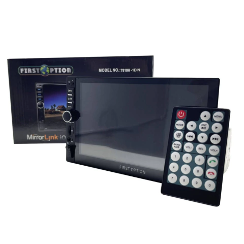 Central Multimídia 2 Din MP5 First Option 7810H Tela 7 pol, Bluetooth, Espelhamento, USB
