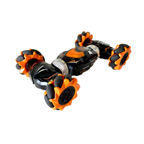 Carrinho Acrobático c/ Controle Remoto e Relógio Importway - C/ Bateria, Luz e Sons, BW225 Laranja