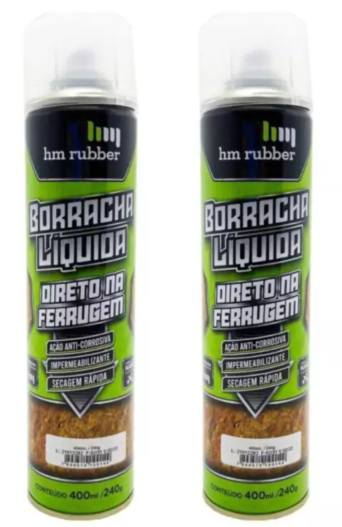 Kit 2 Spray Borracha Líquida Branco Aerosol Hm Impertech 400ml - HM Rubber