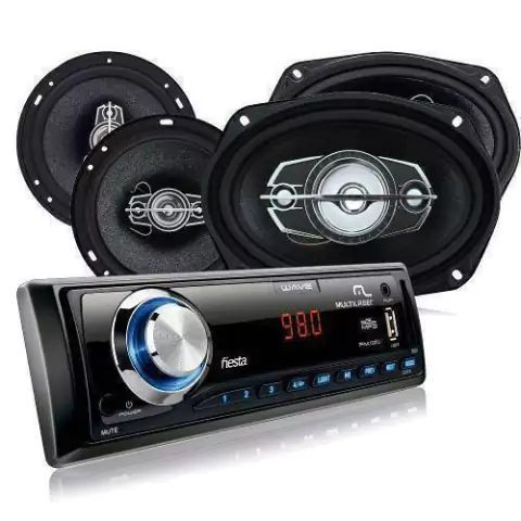 Kit Som Automotivo Multilaser Mp3 2 Alto Falantes 6 2 Alto Falantes 6X9 - AU952