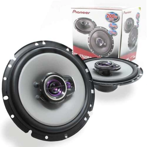 Par de Alto-falantes Pioneer TS-1760BR - 6.5 Triaxial, 50W RMS, Cone de IMPP, Tweeter Piezoelétrico