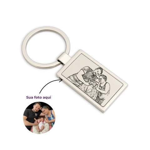 CHAVEIRO RETANGULAR EM AÇO INOX PERSONALIZÁVEL FRENTE E VERSO - comprar online