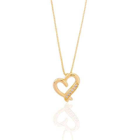 COLAR CORAÇÃO AMOR ETERNO BANHADO A OURO 18K - comprar online