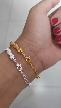 PD003 - Pulseira Trançada Dourada - comprar online