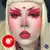 Lente de contato vermelha halloween vampiro sangue cosplay fantasia 