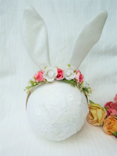 Vincha conejo de pascua props flores beba - Coqueterias