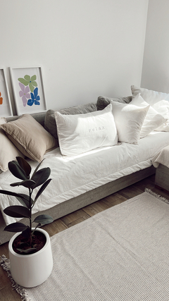 Combo especial Pillow tusor BLANCO TIZA + 2 almohadones 40x40cm - PETRA HOME