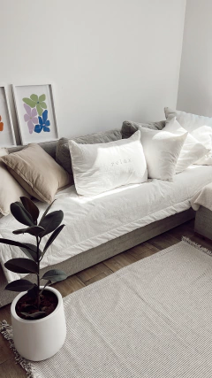 Pillow tusor BLANCO TIZA - 3 cuerpos - PETRA HOME