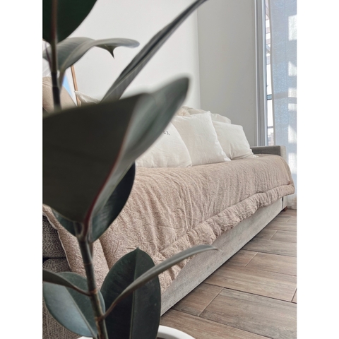Pillow tusor AVELLANA/ BLANCO TIZA - 2 CUERPOS - EXTRA FUERTE