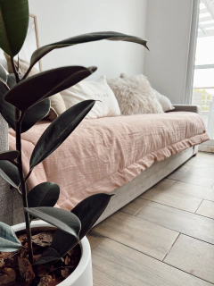 Pillow tusor ROSA VIEJO / BLANCO TIZA- 2 Cuerpos - comprar online