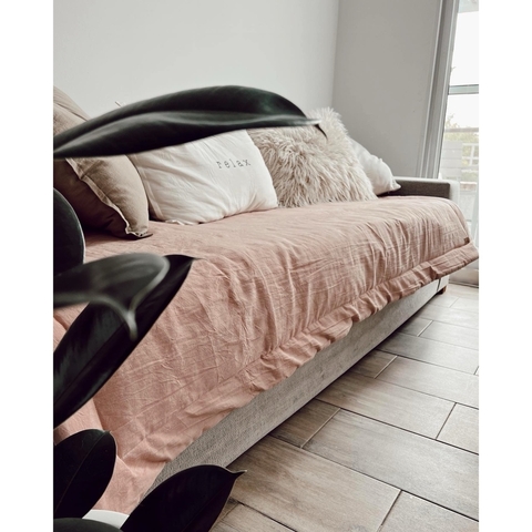 Pillow tusor ROSA VIEJO / BLANCO TIZA- 3 Cuerpos