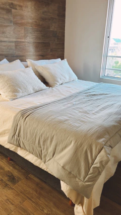 Pillow tusor GRIS PERLA /BLANCO TIZA - 2 Cuerpos - PETRA HOME