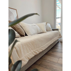 Pillow tusor ARENA / BLANCO TIZA - 2 Cuerpos - EXTRA