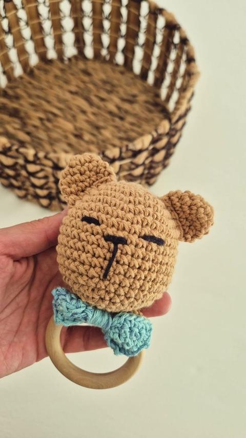 Sonajero Marrón Moño Celeste