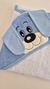 Toallón Capucha Bordada Perrito celeste - comprar online