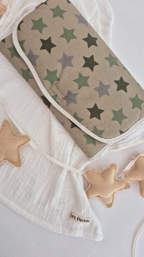 Cambiador Con Bolsillo Estrellas Verdes - comprar online
