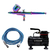 AEROGRAFO DE GRAVIDADE DUPLA AÇÃO BICO 0.3MM/7ML COLORS EDIÇÃO ESPECIAL+COMPRESSOR DE AR DIRETO+MANGUEIRA TRANÇADA 1.8M 1/4X1/8 COM ENGATE RÁPIDO