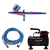 AEROGRAFO DE GRAVIDADE DUPLA AÇÃO BICO 0.3MM/7ML COLORS EDIÇÃO ESPECIAL+COMPRESSOR DE AR DIRETO+MANGUEIRA TRANÇADA 1.8M 1/4X1/8 COM ENGATE RÁPIDO