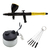 AEROGRAFO DE GRAVIDADE DUPLA AÇÃO BICO 0.3MM/9ML BLACK&GOLD EDIÇÃO ESPECIAL+KIT ESCOVA PARA LIMPEZA COM 5PÇS+POTE DE LIMPEZA.