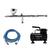 KIT AEROGRAFO DE GRAVIDADE BICO 0.8MM COM 3 COPOS DE 2ML/5ML E 13ML+COMPRESSOR DE AR DIRETO+MANGUEIRA TRANÇADA 1.8M 1/4X1/8 COM ENGATE RÁPIDO.